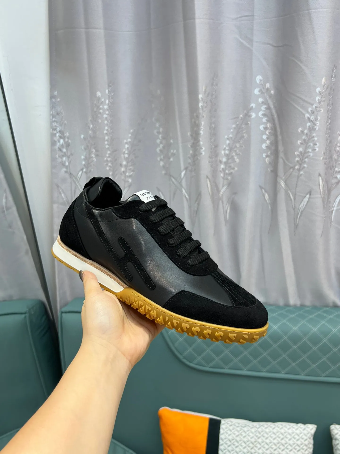 Men's shoes 💰660 [HERMES] Hermès - High-end quality original order 🔍🔍 - Upper: 🔝 cowhide suede splicing design - Inner lining: imported mixed sheepskin - Outsole: TPR foam · Rubber: two-color combined molding outsole - Super high quality control · Fine workmanship: highlighted (high-end, luxury, grade) -Size: 38-44 (45, 46, can be customized)